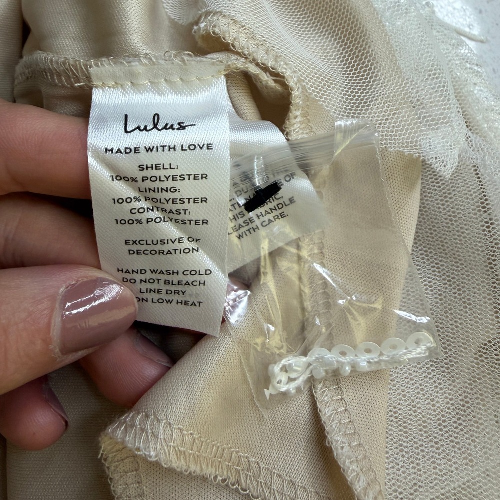Lulus White Sequin Fringe Mini Skirt Size L Party Festival - Picture 8 of 8